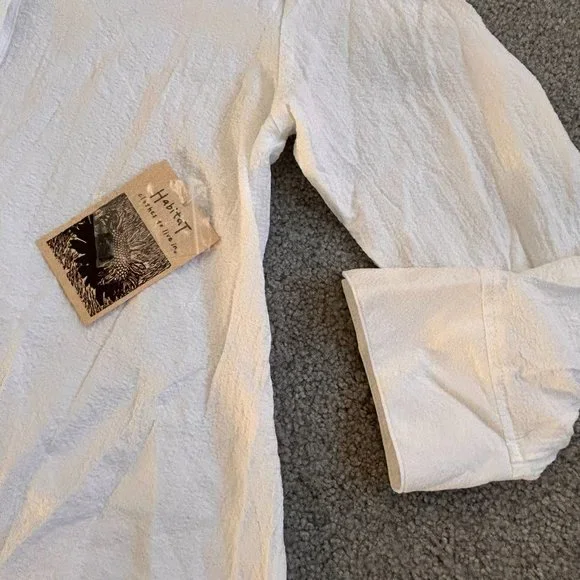 Habitat Crinkle Knit Fabric Tent Blouse in White NWT SMALL - 1C833 - Picture 8 of 13